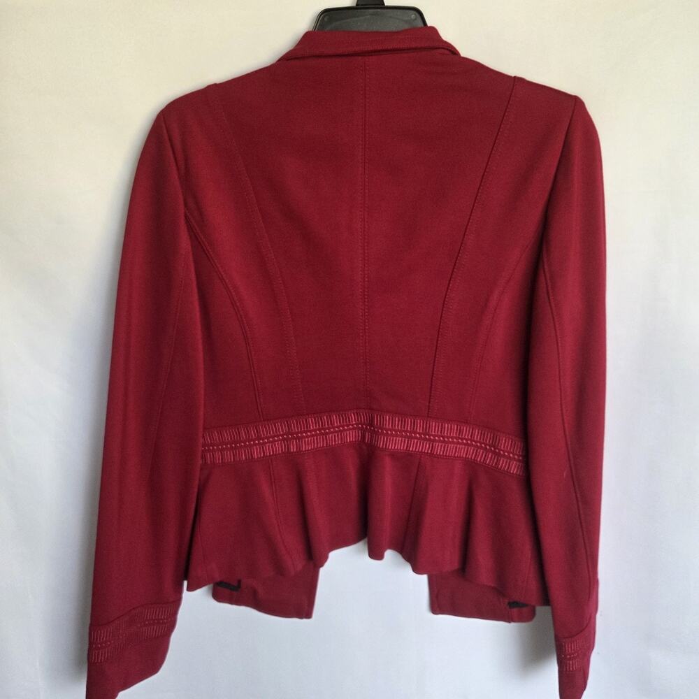 WHBM Magenta/Berry Military Band Jacket Women’s 8 Silver Buttons Peplum Blazer - Picture 3 of 9